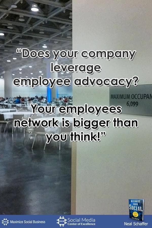 "Does Your Company Leverage Employee Advocacy? Your Employees Network is Bigger Than You Think!" ~ @NealSchaffer #quotes #socialmedia #socialmediaquotes