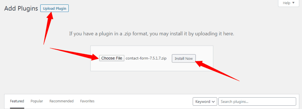 upload plugin to wordpress dashboard