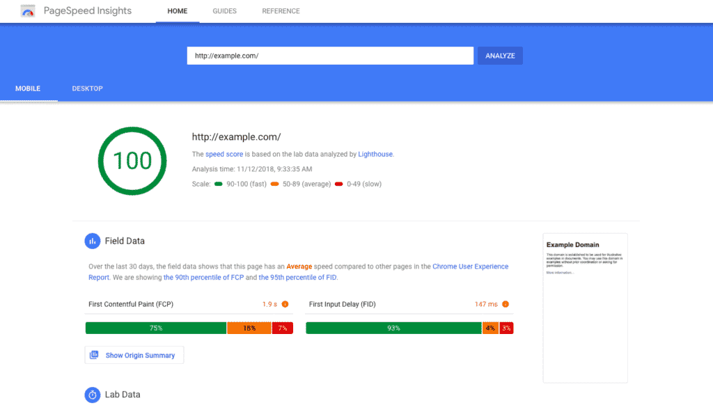 Google Pag Speed Insights