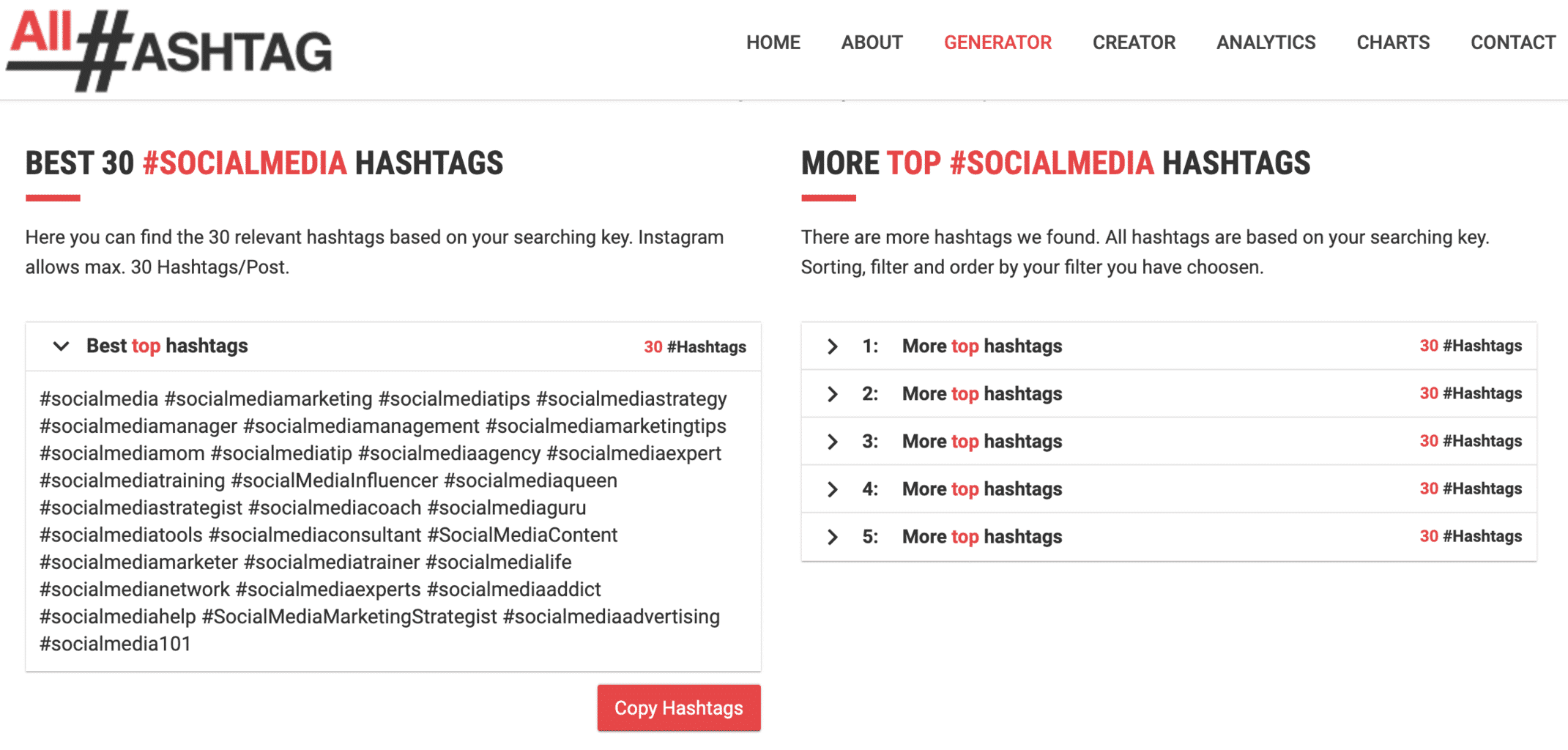 all-hashtag search for Instagram hashtags #socialmedia