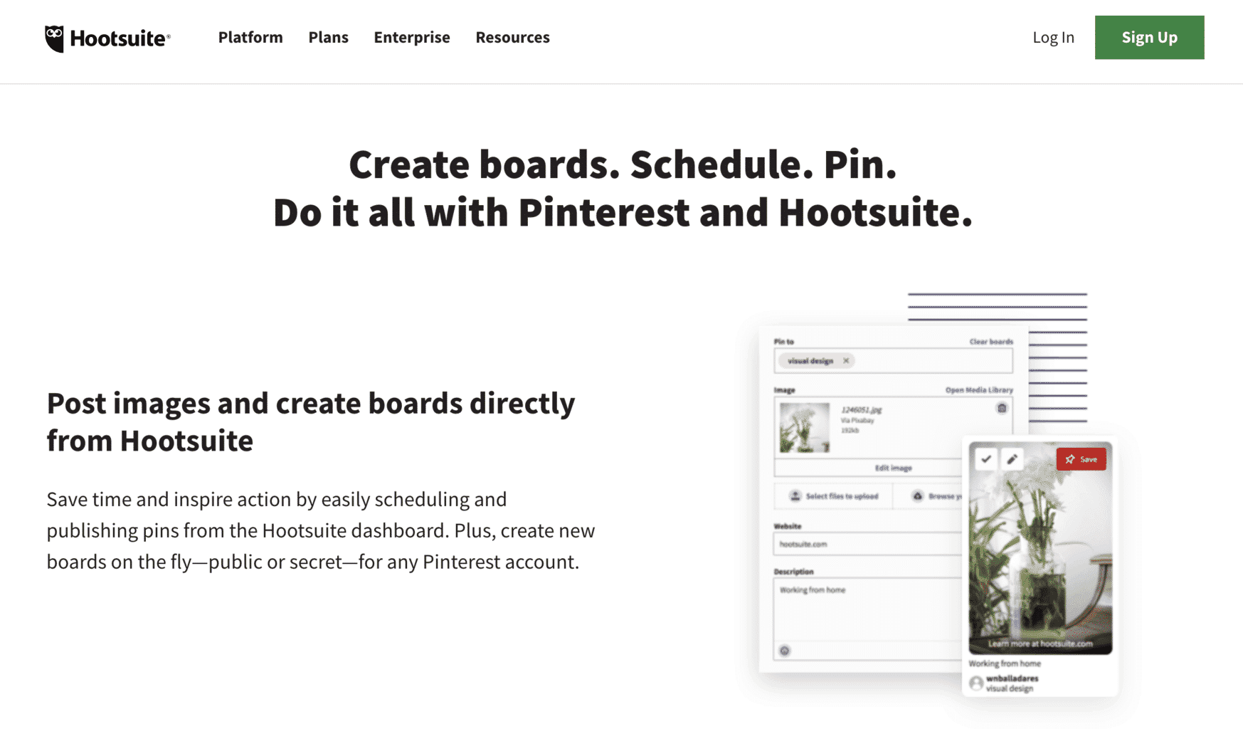 hootsuite for pinterest