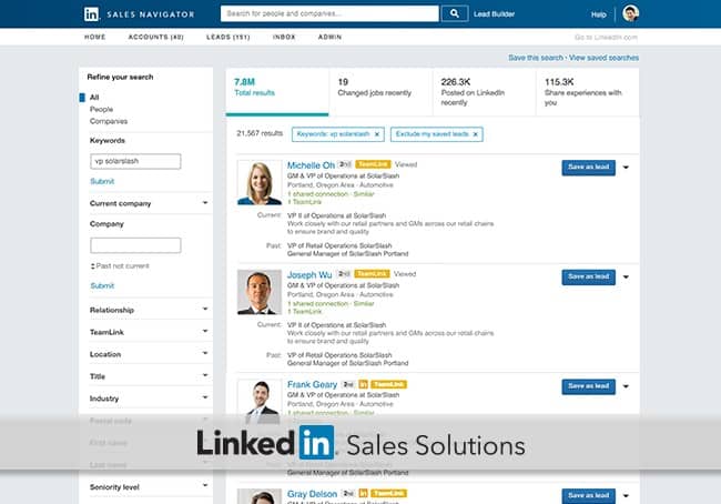 Navigateur des ventes LinkedIn