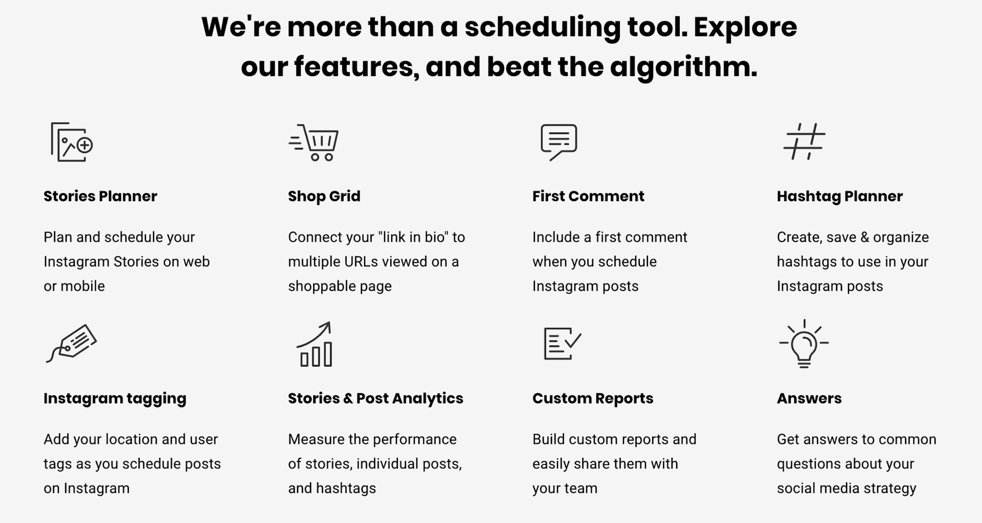 Buffer social media management tool features