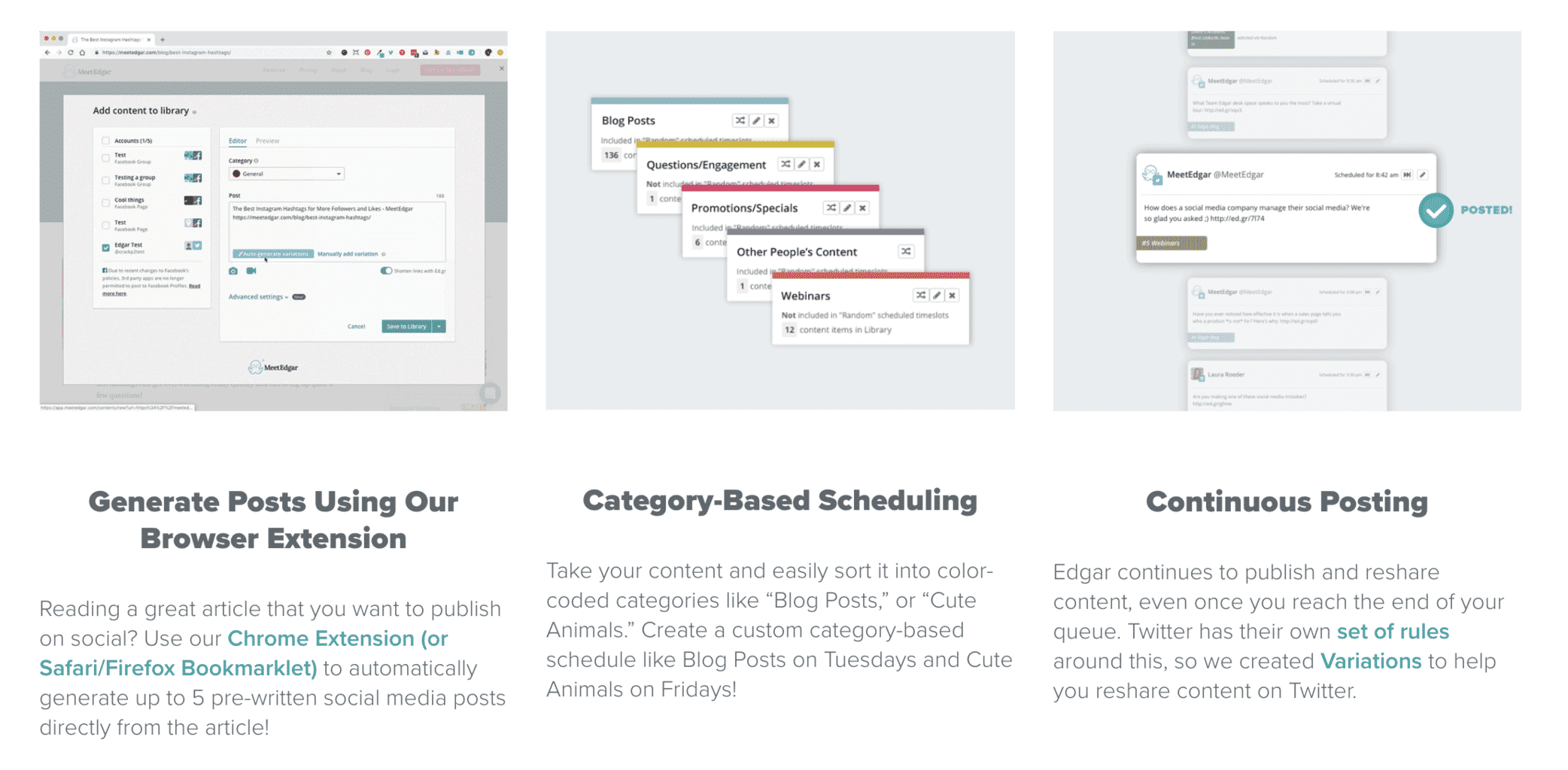 meetedgar social media management tool features