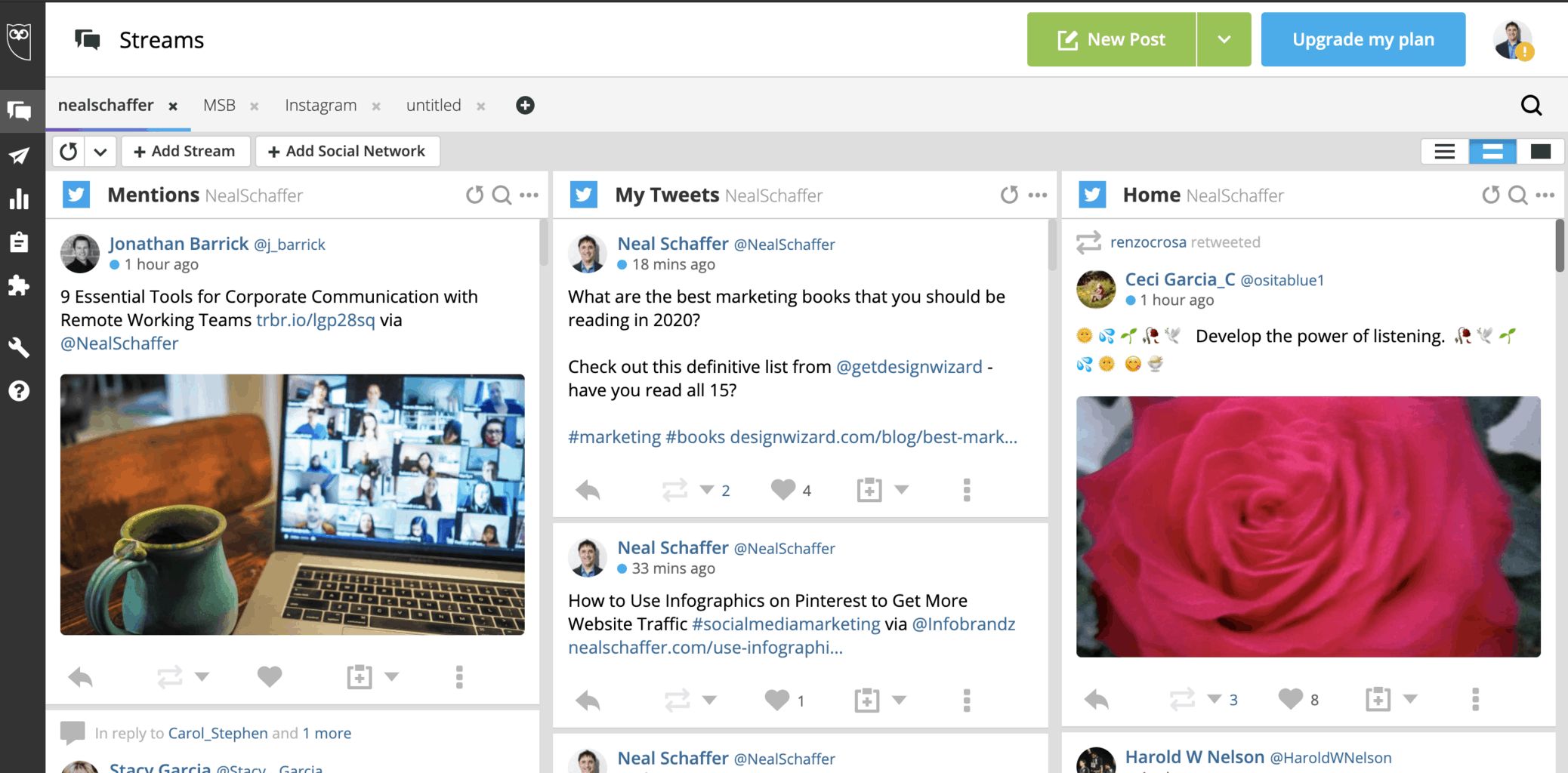 hootsuite social media dashboard screenshot