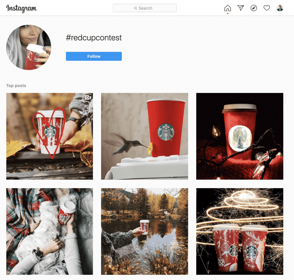 Starbucks #RedCupContest Instagram User Generated Content