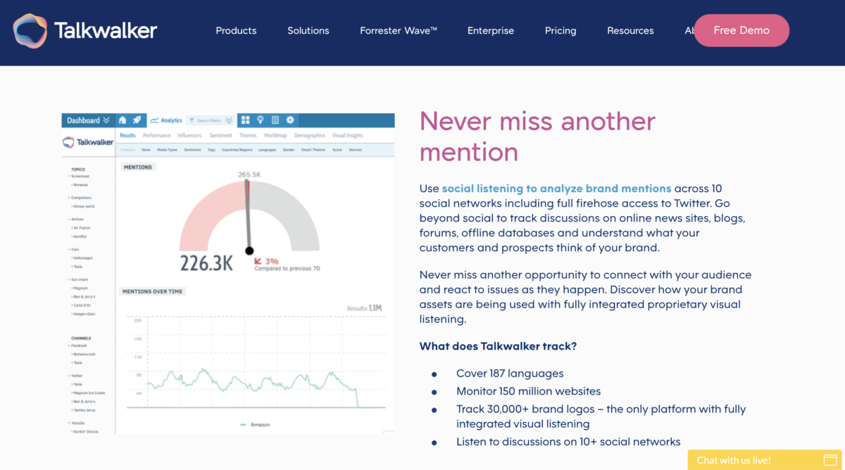 Talkwalker social listening features