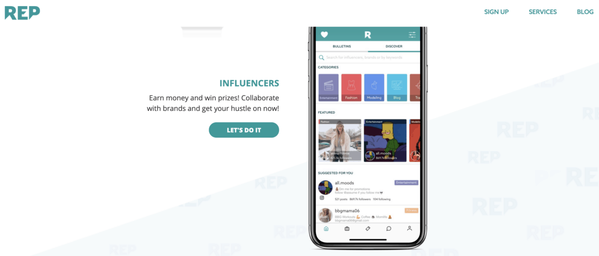 REP influencer app