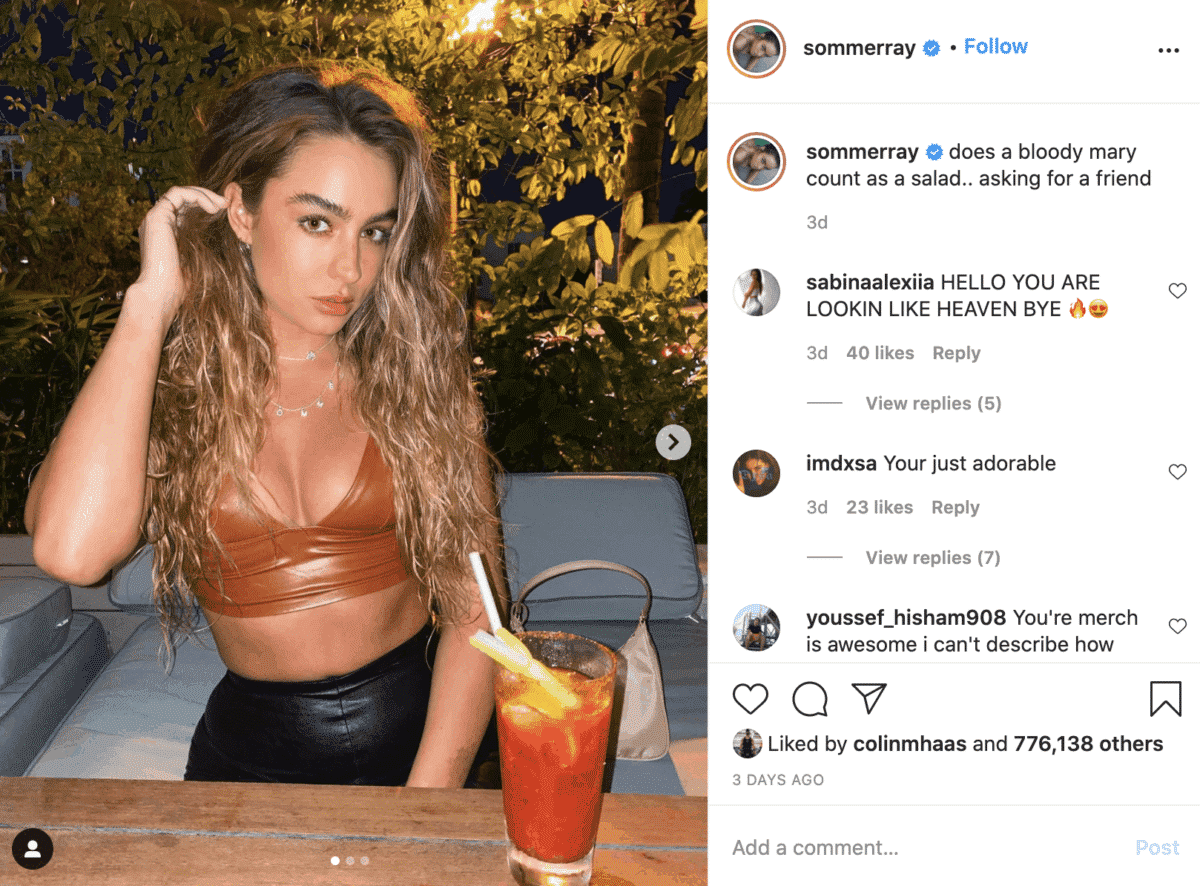 sommer ray instagram fashion influencer