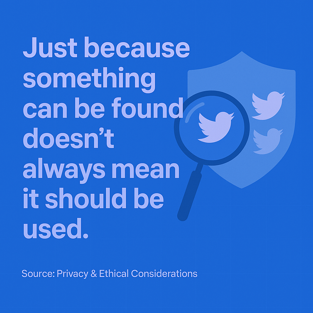 Ethical reminder quote about finding vs using content with privacy shield imagery.