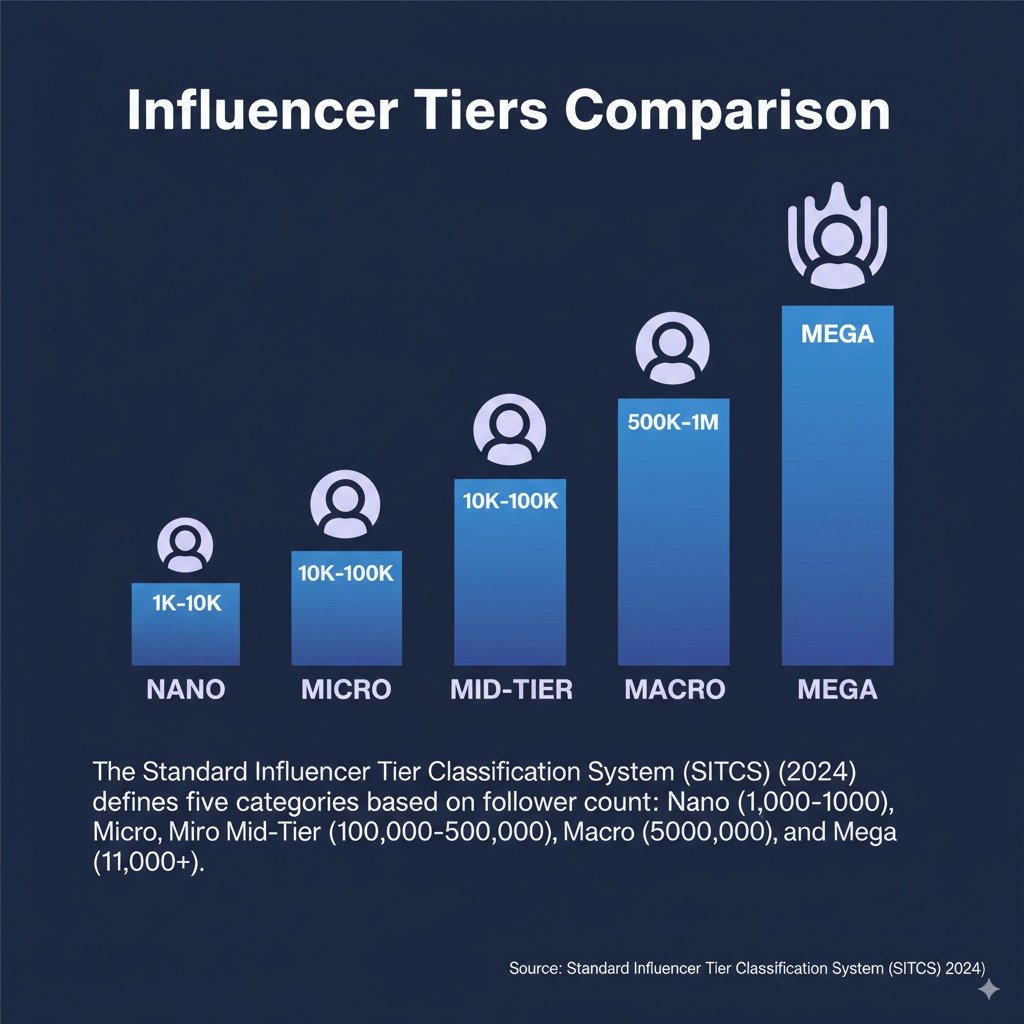 Influencer Tiers Comparison infographic