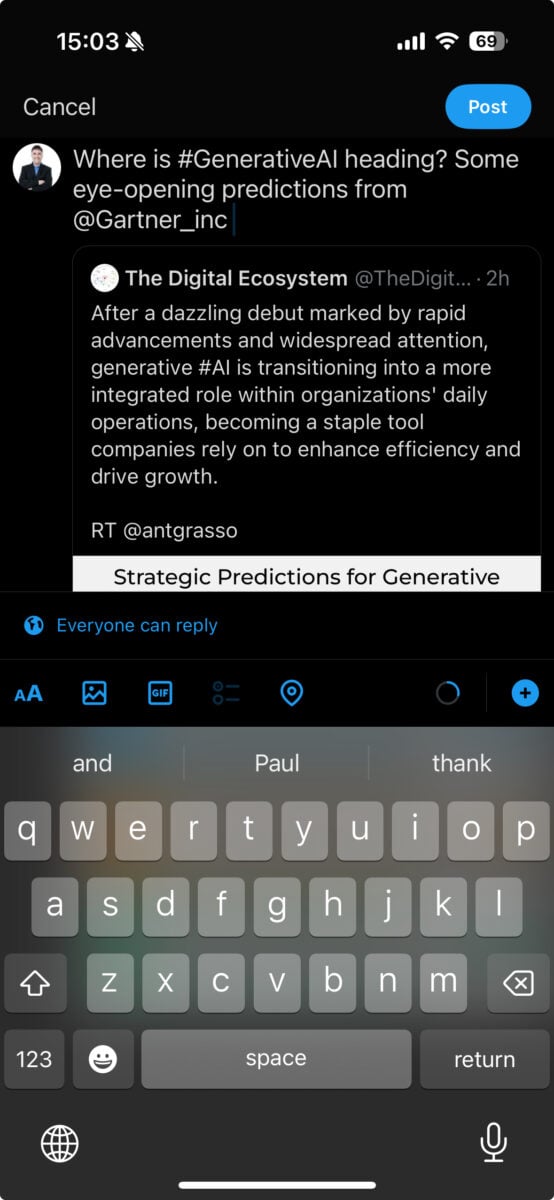 Select the "Quote" feature from the menu that appears. 