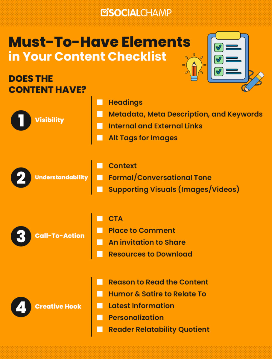 must-to-have elements in your content checklist