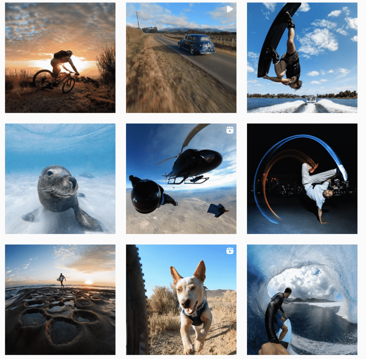 GoPro's 100% UGC user-generated content instagram account