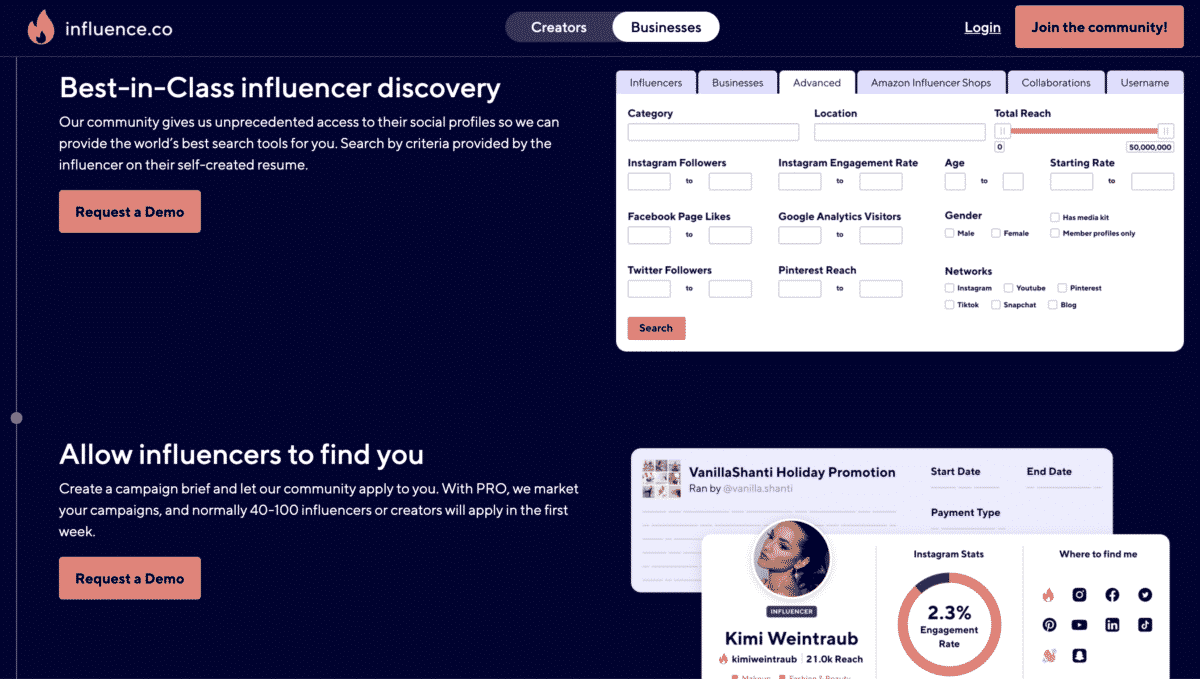 influence.co influencer marketing platform