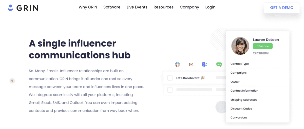 grin influencer marketing platform