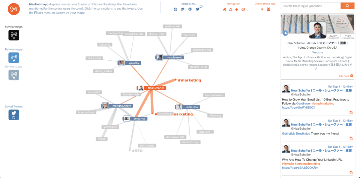 mentionmapp twitter analysis of @nealschaffer Neal Schaffer