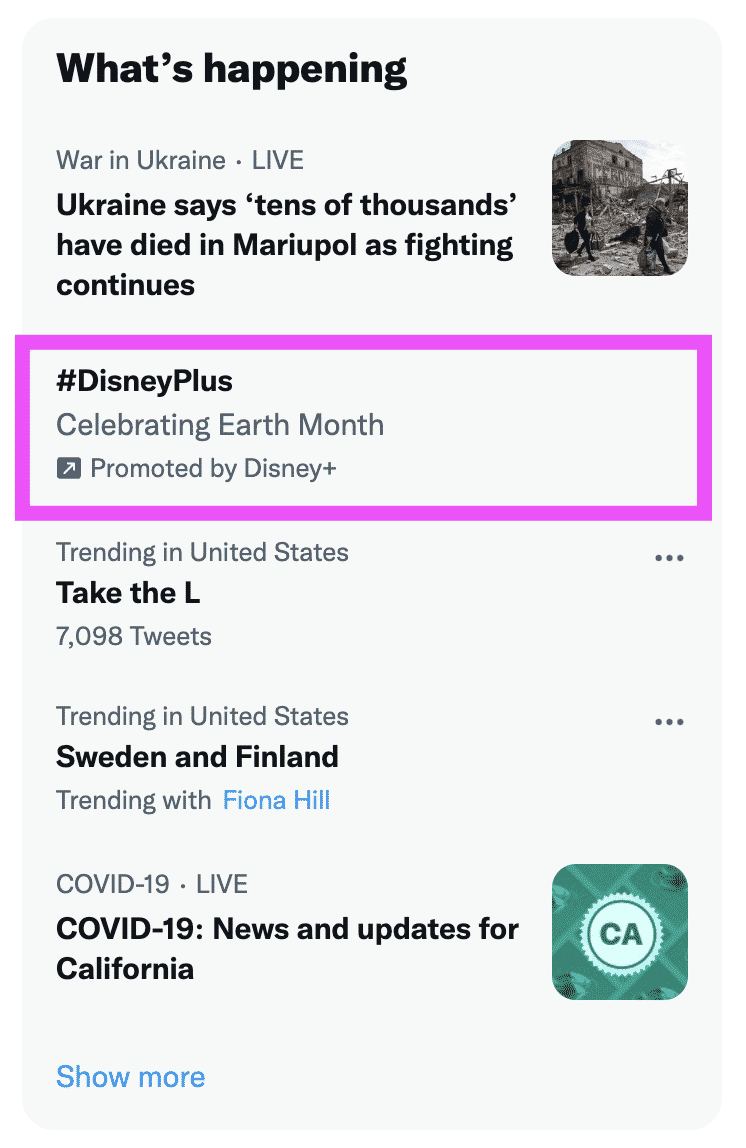 promoted trends on twitter #disneyplus example