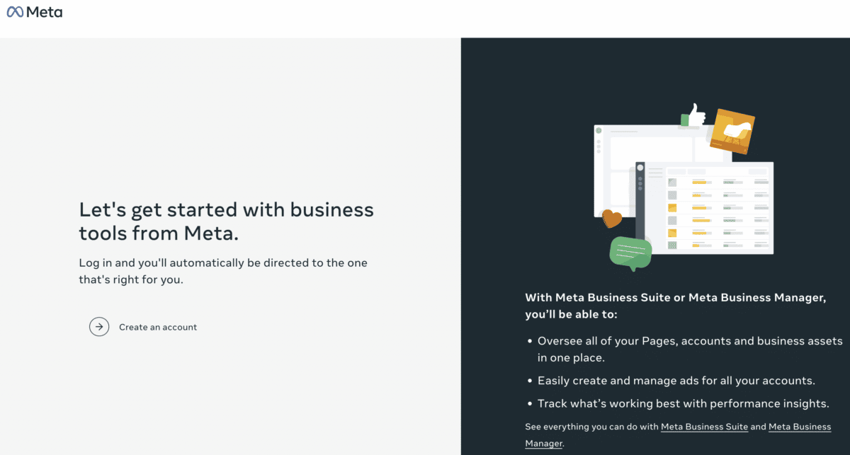 create a facebook meta business account