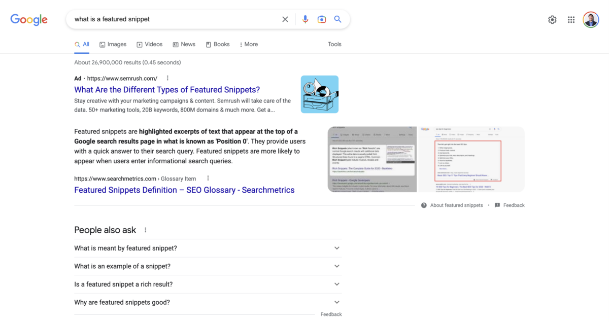 what is a featured snippet