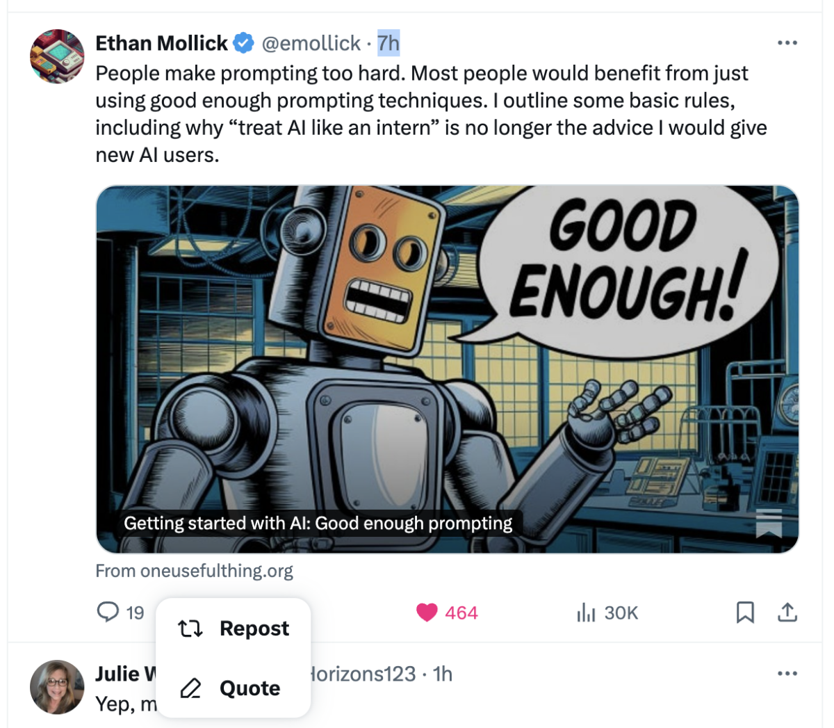 what you see after clicking the Retweet icon in the desktop version of Twitter