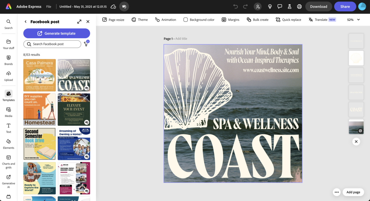 adobe express facebook post templates