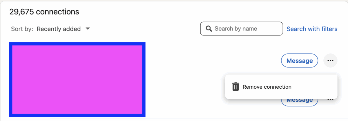how to remove a linkedin contact from your My Network Connections view