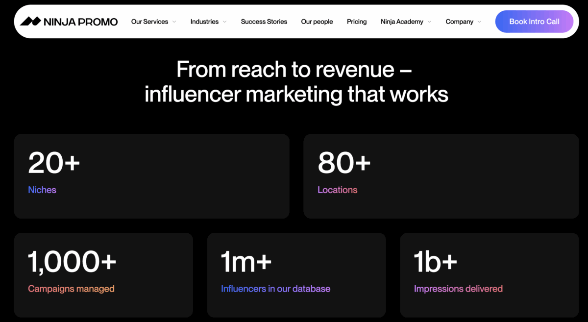 Ninja Promo influencer marketing services