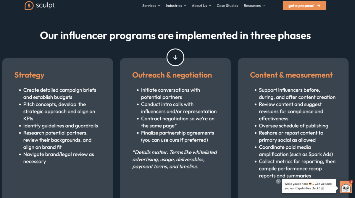 Sculpt B2B influencer marketing agency services