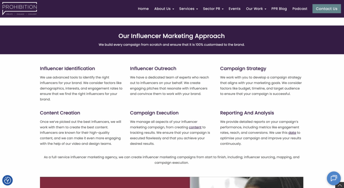 Prohibition PR influencer marketing approach
