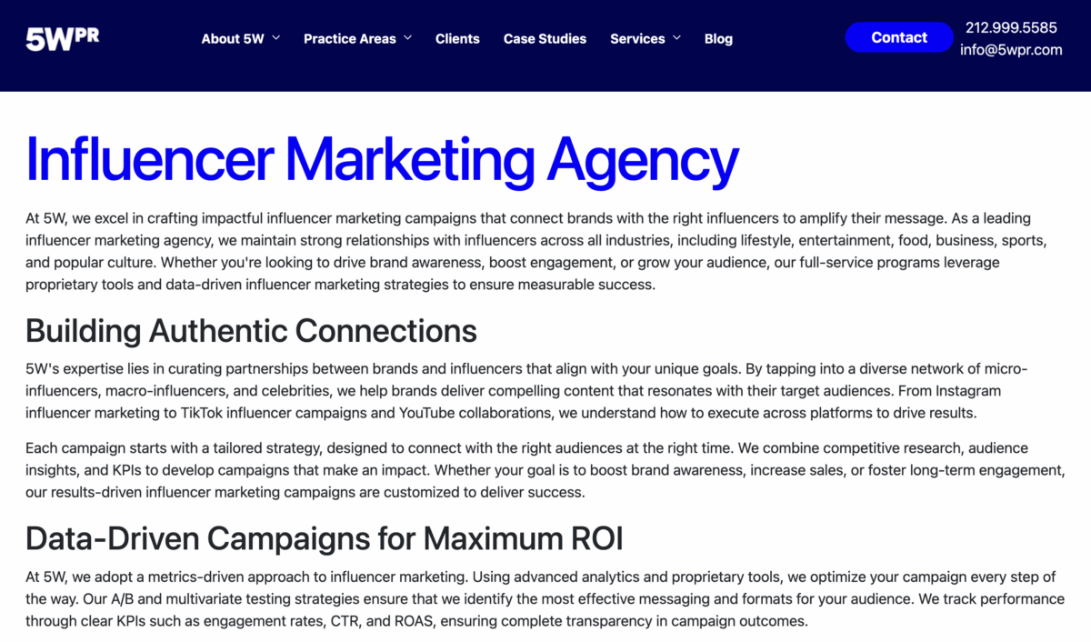 5WPR influencer marketing agency
