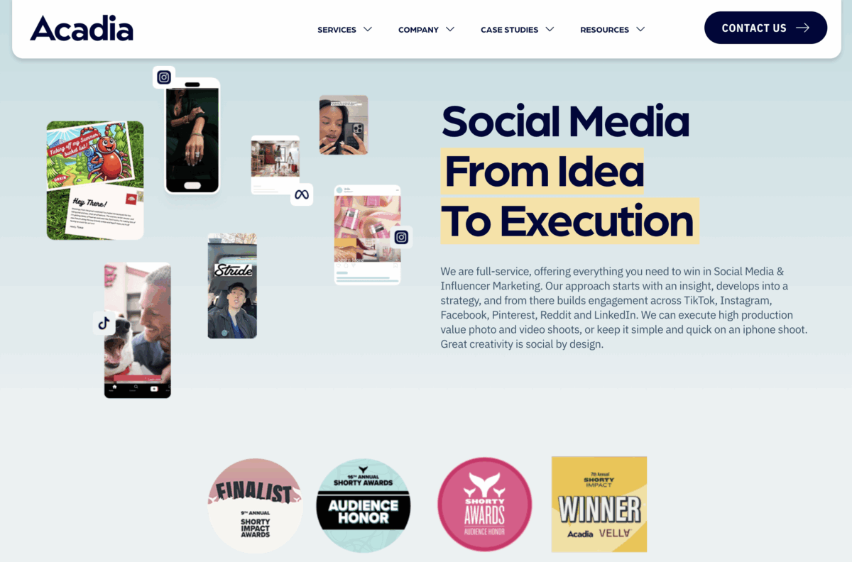 Acadia influencer marketing campaigns: social media from idea to execution