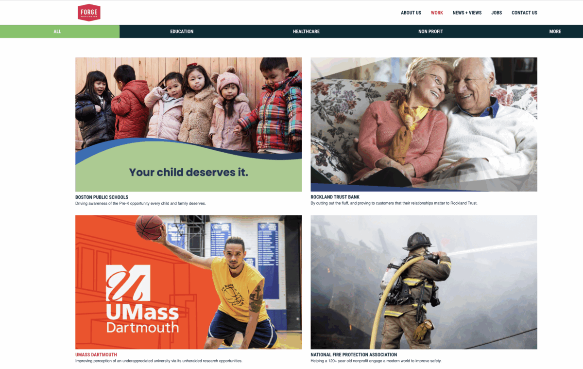 Forge Worldwide content marketing agency industries served