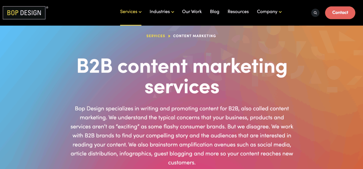 Bop Design Content Marketing Services