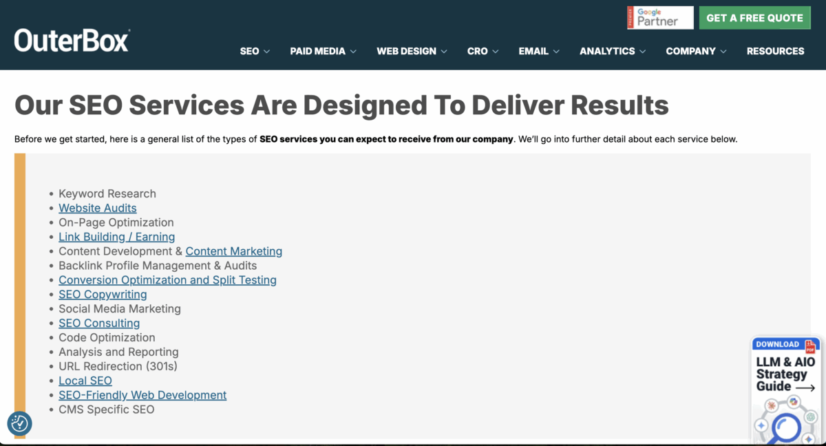 OuterBox SEO Services