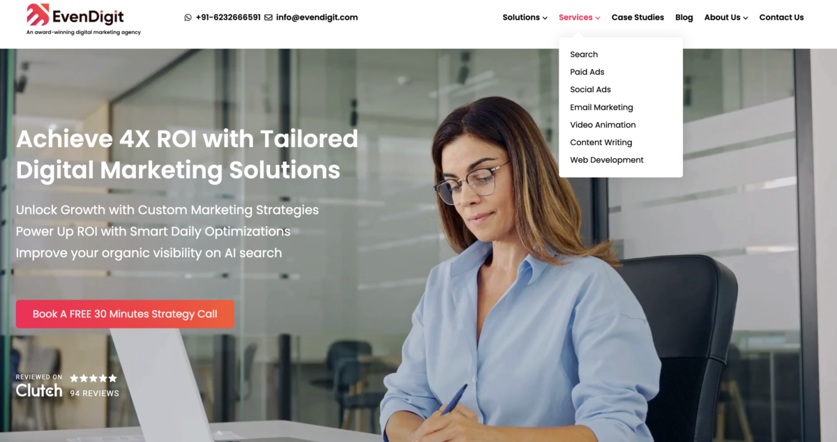 EvenDigit helps you achieve 4 ROI with tailored digital marketing solutions.