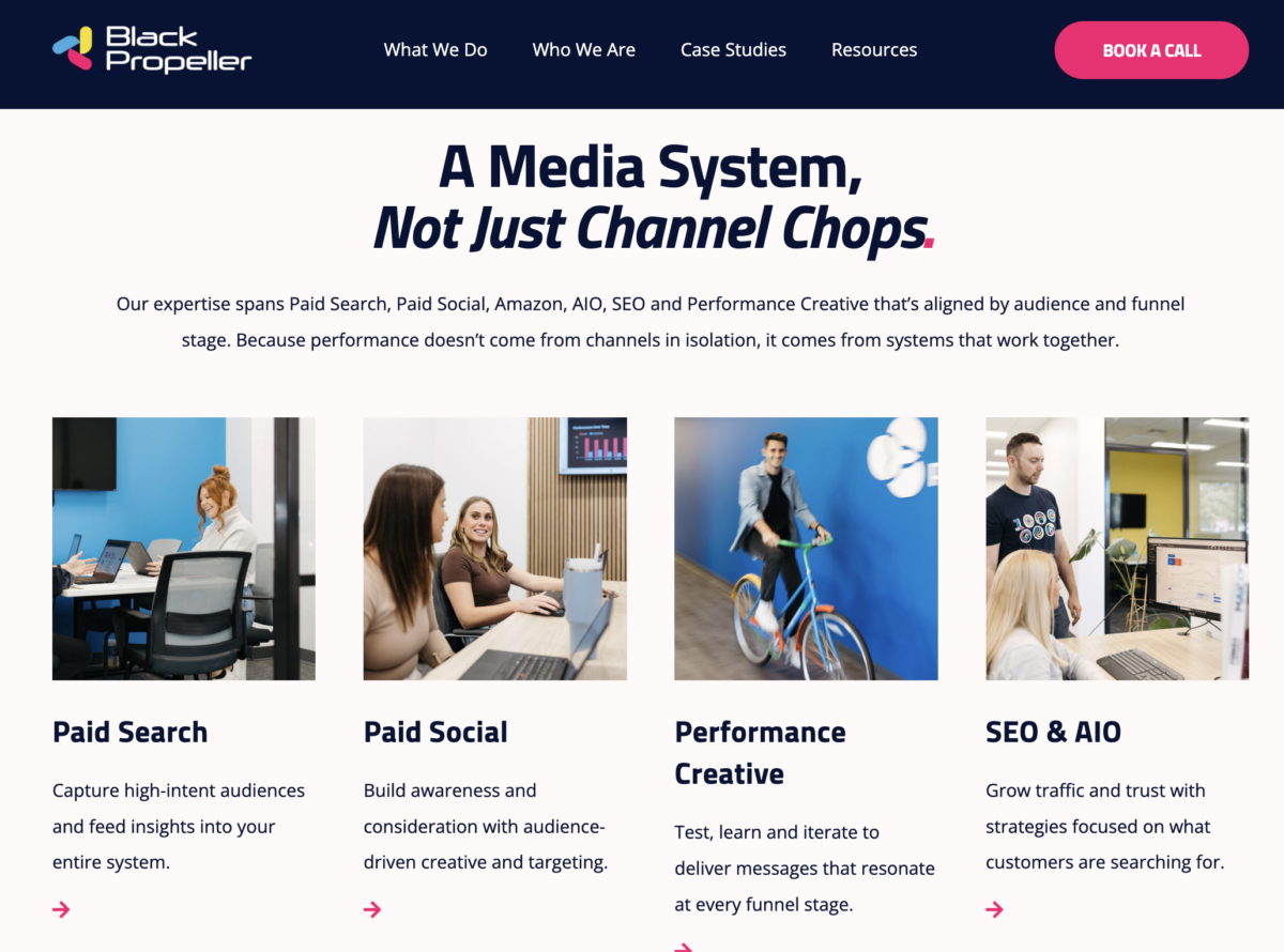 Black Propeller is a digital marketing agency with a media system, not just channel chops