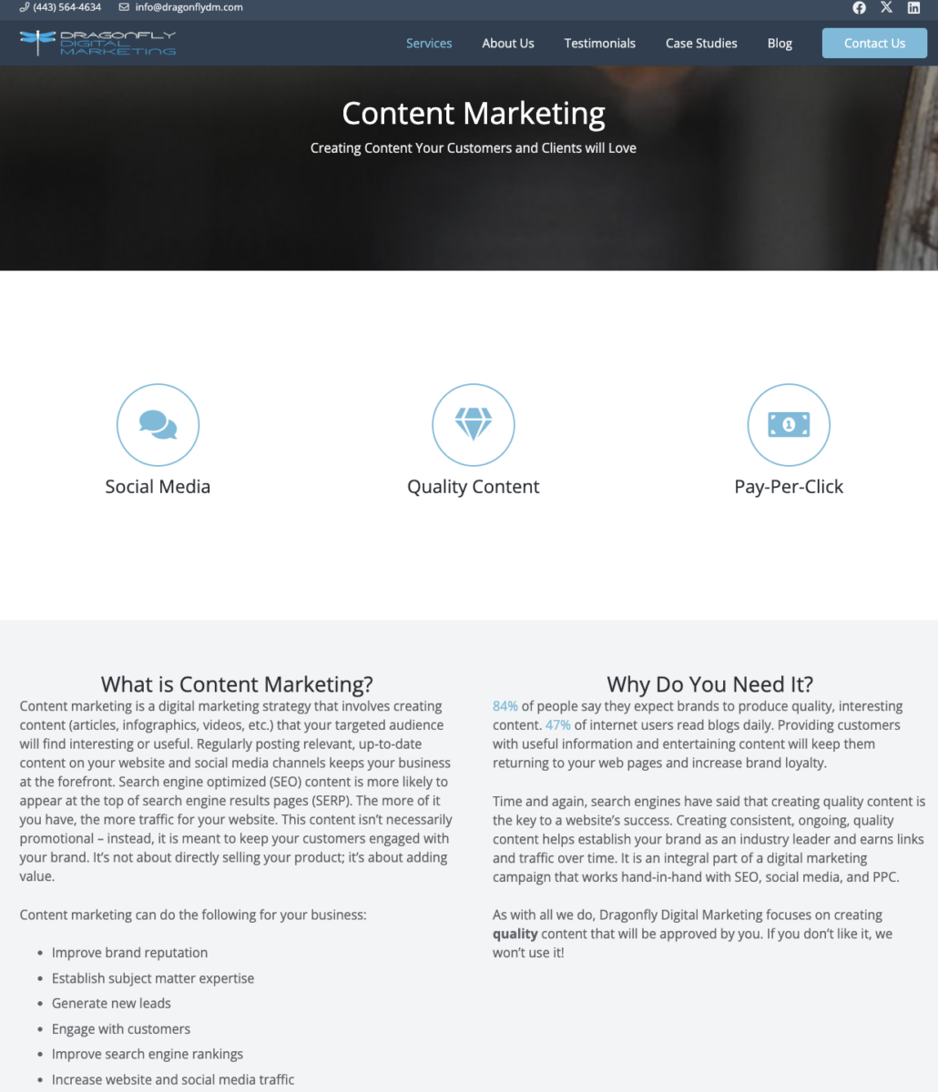 Dragonfly digital marketing content marketing services
