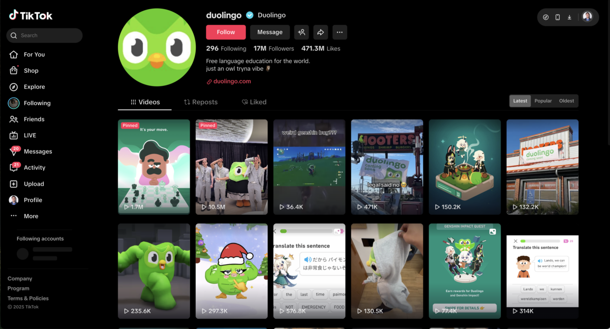 Duolingo on TikTok