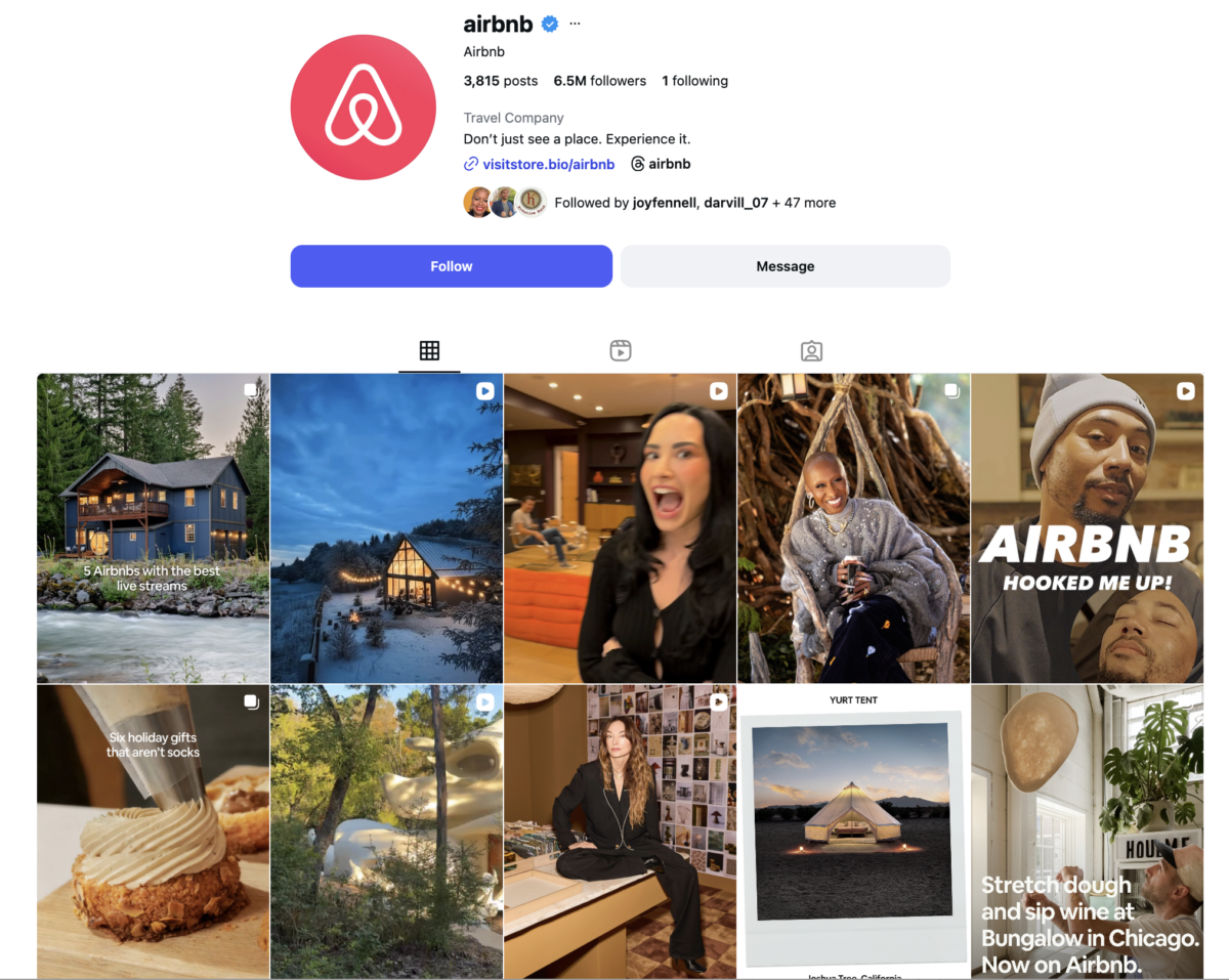 airbnb on instagram