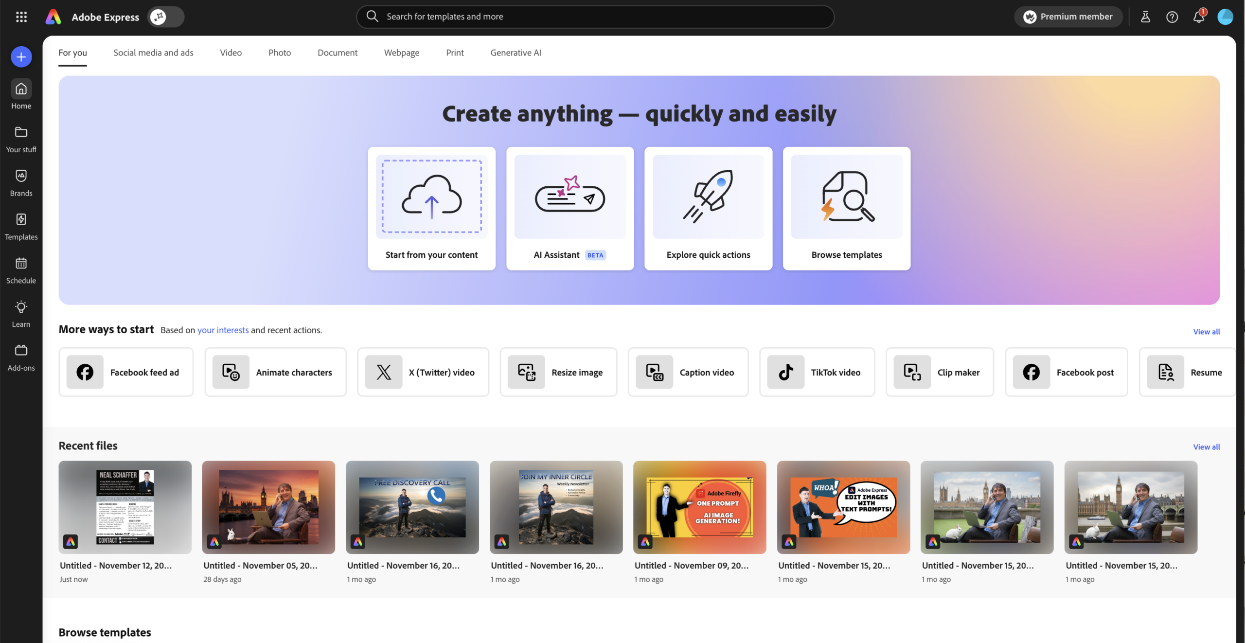 Adobe Express screenshot