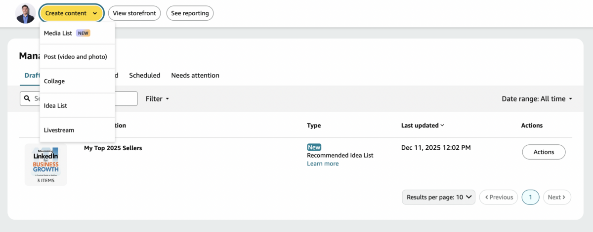 how to create content for an amazon influencer store