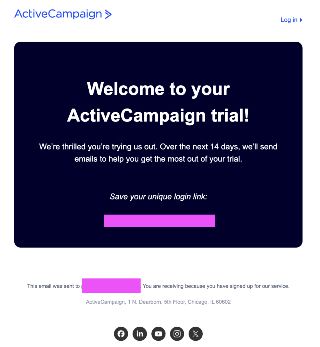 welcome to your active campaign trial