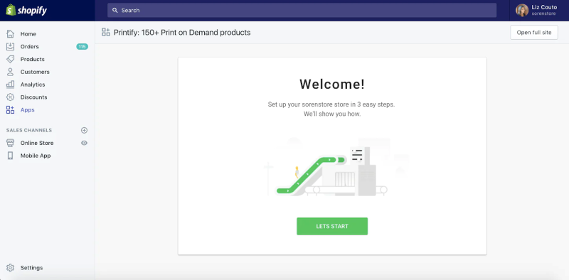 Shopify Interface