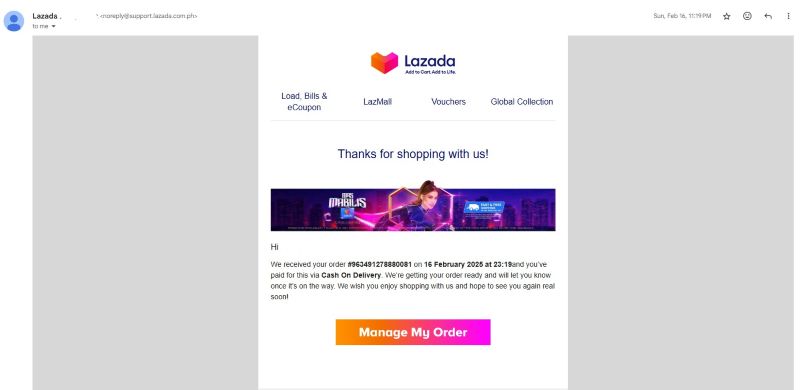 Transaction Email Example