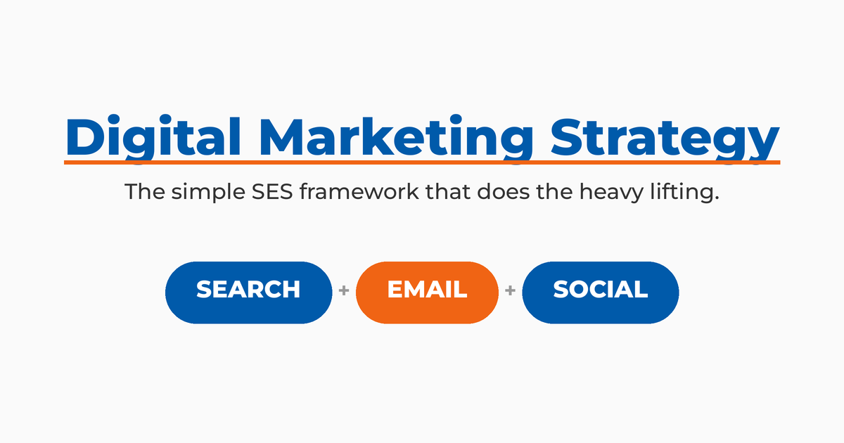 Digital Marketing Strategy: the simple SES framework of Search, Email, and Social.