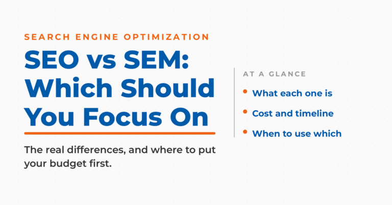 Neal Schaffer branded title card comparing SEO and SEM and where to focus first.