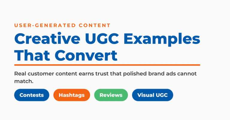 Neal Schaffer branded graphic titled Creative UGC Examples That Convert with pills for Contests, Hashtags, Reviews, and Visual UGC.