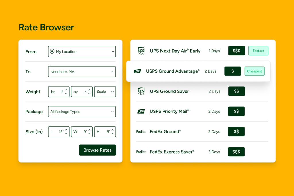 shipstation rate browser
