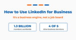 How to Use LinkedIn for Business: it's a business engine, not a job board. LinkedIn has 1.3 billion members and 4 of 5 drive business decisions.